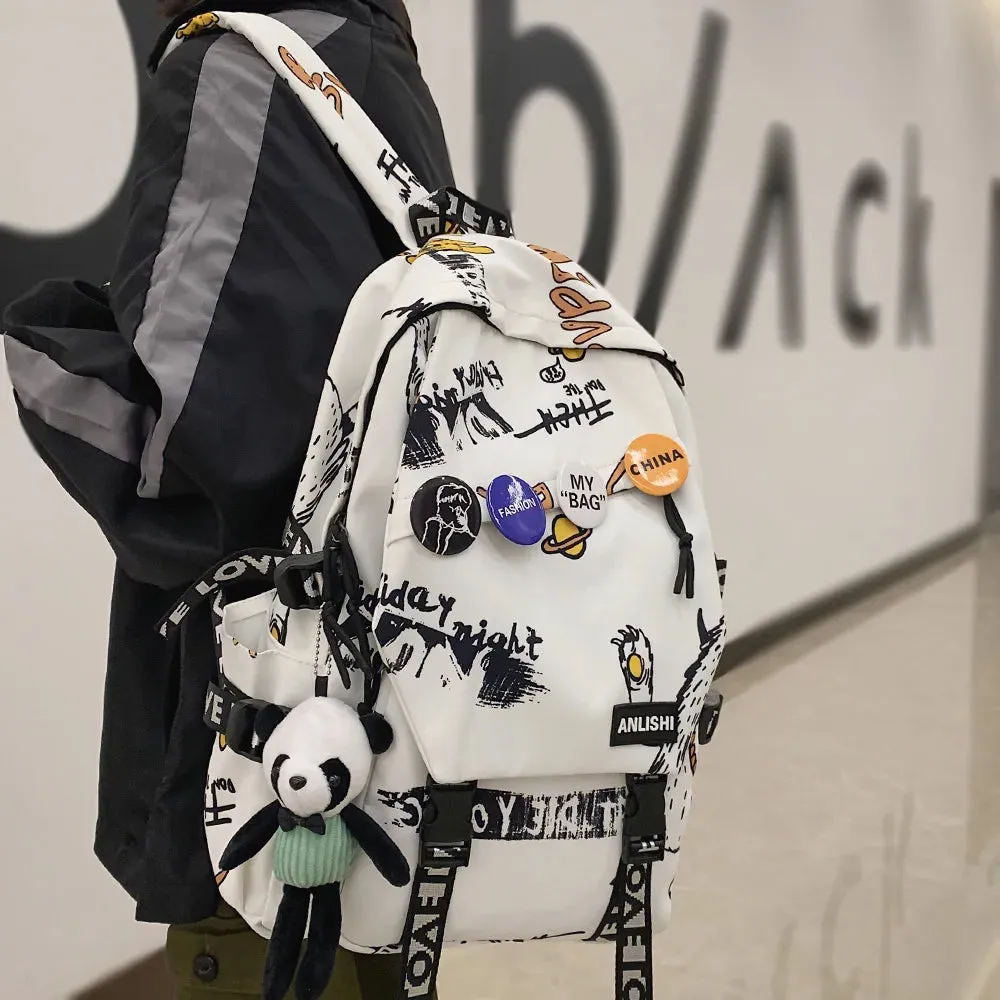 Graffiti Pattern Harajuku Styled Backpack