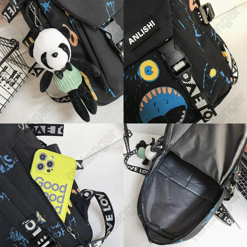 Graffiti Pattern Harajuku Styled Backpack