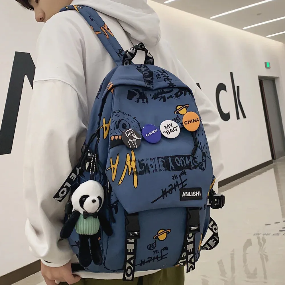 Graffiti Pattern Harajuku Styled Backpack