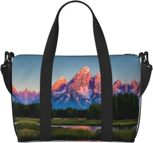 grand teton national park print Travel Duffle Bag,Weekender Bags,Gym Duffel Bag,Luggage Duffle Overnight for Women Men