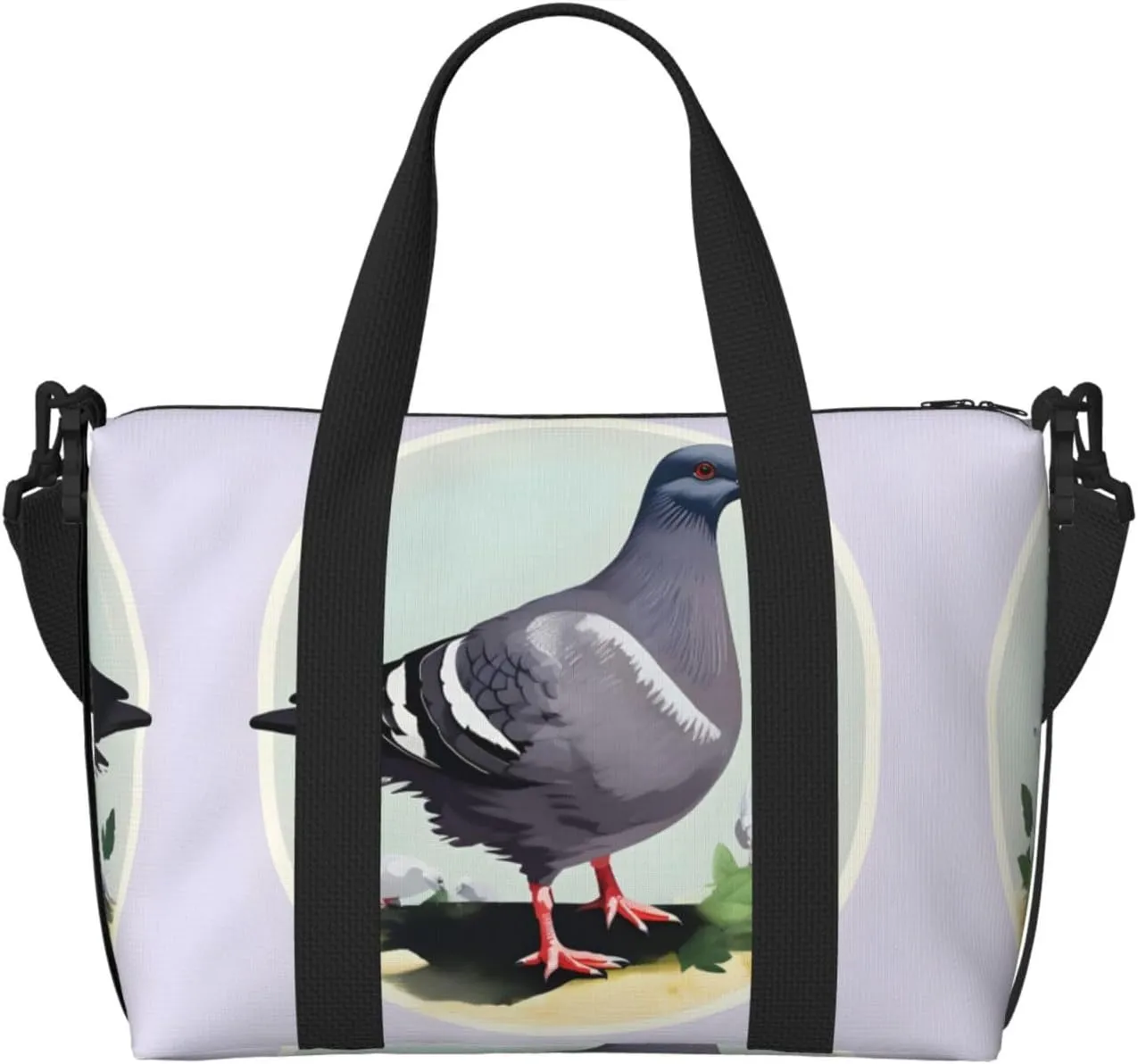 Grey Pigeon print print Travel Duffle Bag,Weekender Bags,Gym Duffel Bag,Luggage Duffle Overnight for Women Men