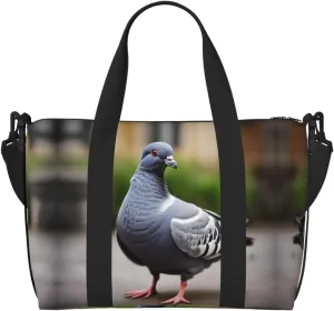 Grey Pigeon print Travel Duffle Bag,Weekender Bags,Gym Duffel Bag,Luggage Duffle Overnight for Women Men