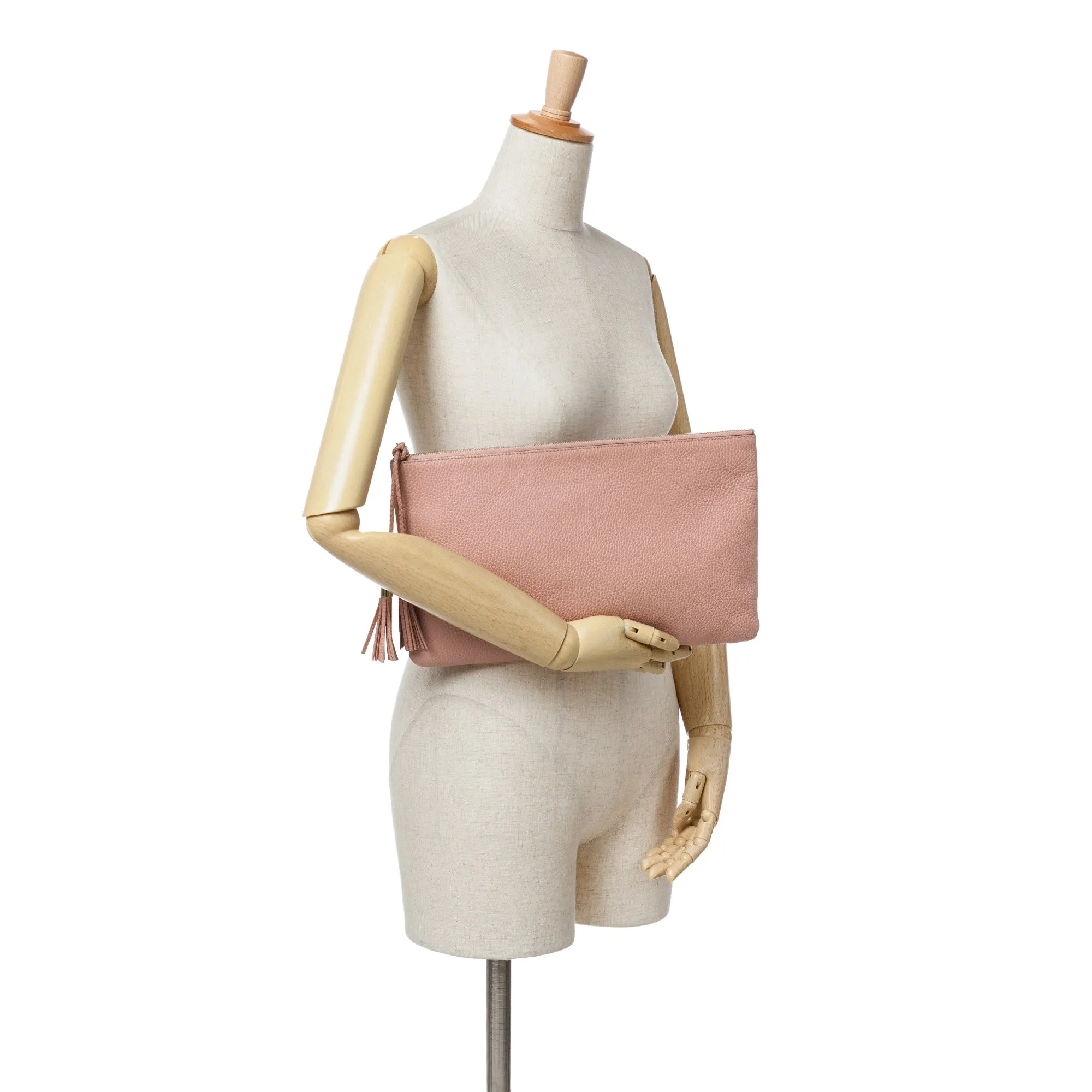 Gucci Bamboo Tassel Leather Clutch