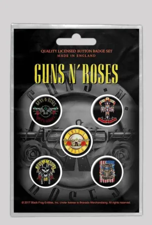 Guns N' Roses Button Badge Pack - Bullet Logo