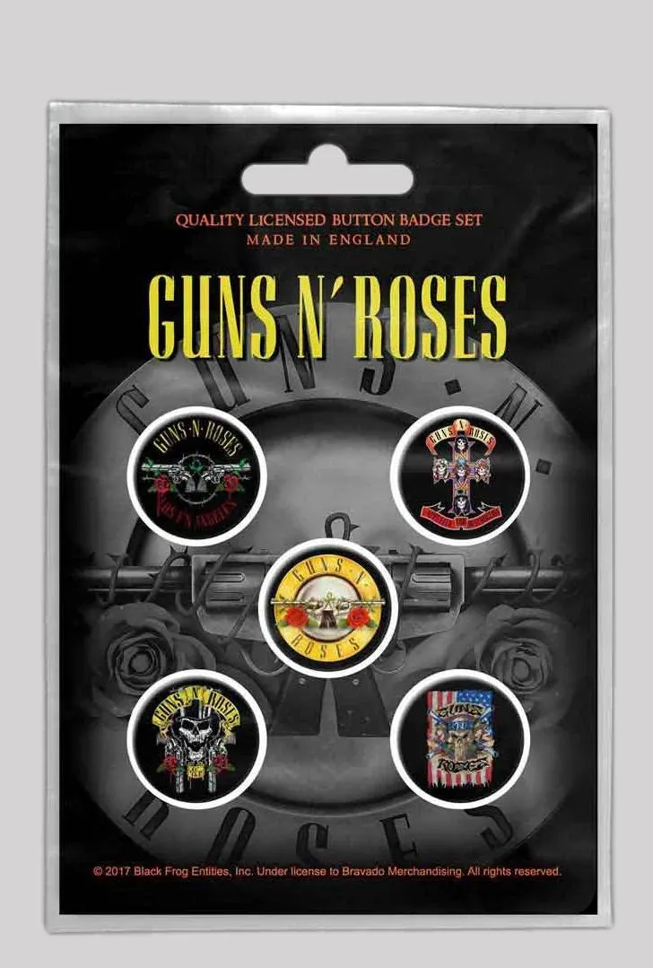 Guns N' Roses Button Badge Pack - Bullet Logo
