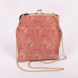 Gyasar Khinkab Brocade Red Banarasi Handwoven Silk Clutch