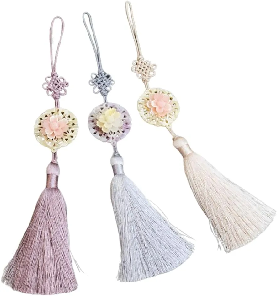 Hanbok Ornaments Tassel Norigae, Hanbok Accessory Kids Hanbok Korean Accessory Korean Gift Tassel Hanbok Norigae Kids (Beige)
