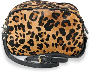 Hantooled Women’s Leather Leopard Clutch Shoulder Cross body Fur HandBags Ethnic Customs Leather Purse Classic Bag