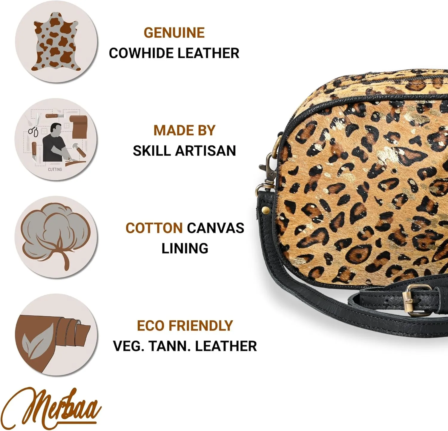 Hantooled Women’s Leather Leopard Clutch Shoulder Cross body Fur HandBags Ethnic Customs Leather Purse Classic Bag