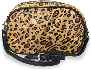 Hantooled Women’s Leather Leopard Clutch Shoulder Cross body Fur HandBags Ethnic Customs Leather Purse Classic Bag