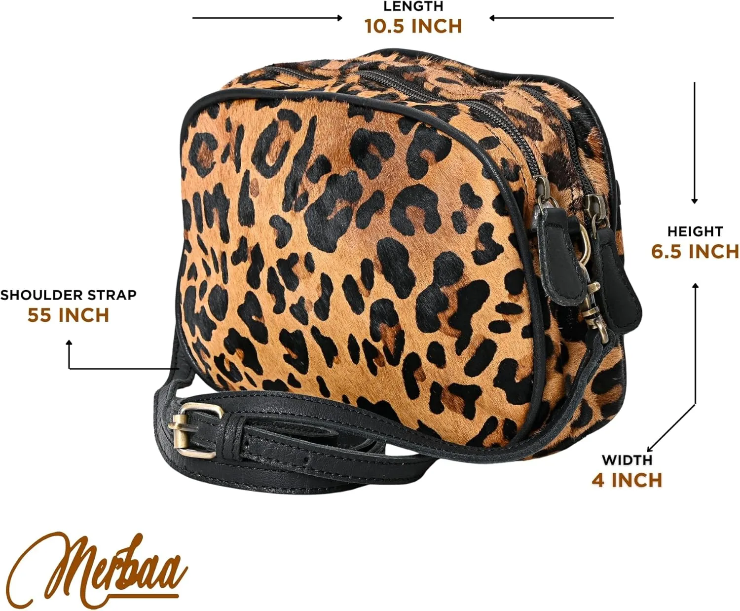 Hantooled Women’s Leather Leopard Clutch Shoulder Cross body Fur HandBags Ethnic Customs Leather Purse Classic Bag