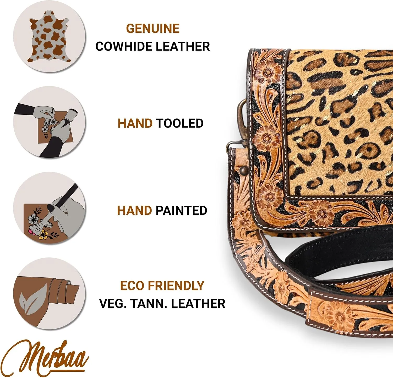 Hantooled Women’s Leather Leopard Clutch Shoulder Cross body Fur HandBags Ethnic Customs Leather Purse Classic Bag