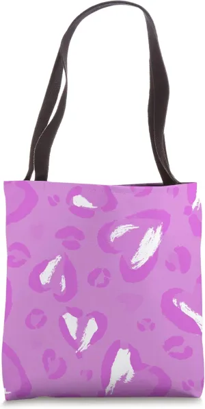 heart shape leopard print purple Tote Bag