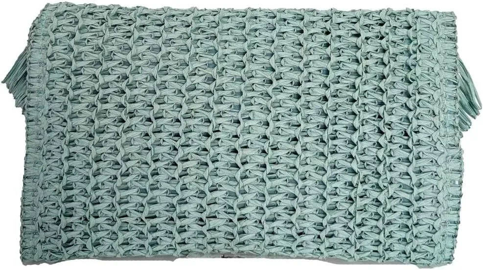 Heidi Fringe Staw Slim Clutch Bag