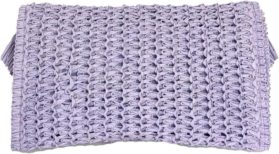 Heidi Fringe Staw Slim Clutch Bag