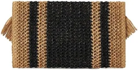 Heidi Fringe Staw Slim Clutch Bag