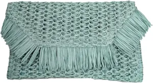 Heidi Fringe Staw Slim Clutch Bag