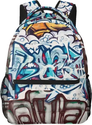 Hip-Hop Graffiti Print Teens Backpack for Boys & Girls, Perfect Size for Student & Travel Backpacks,Color2