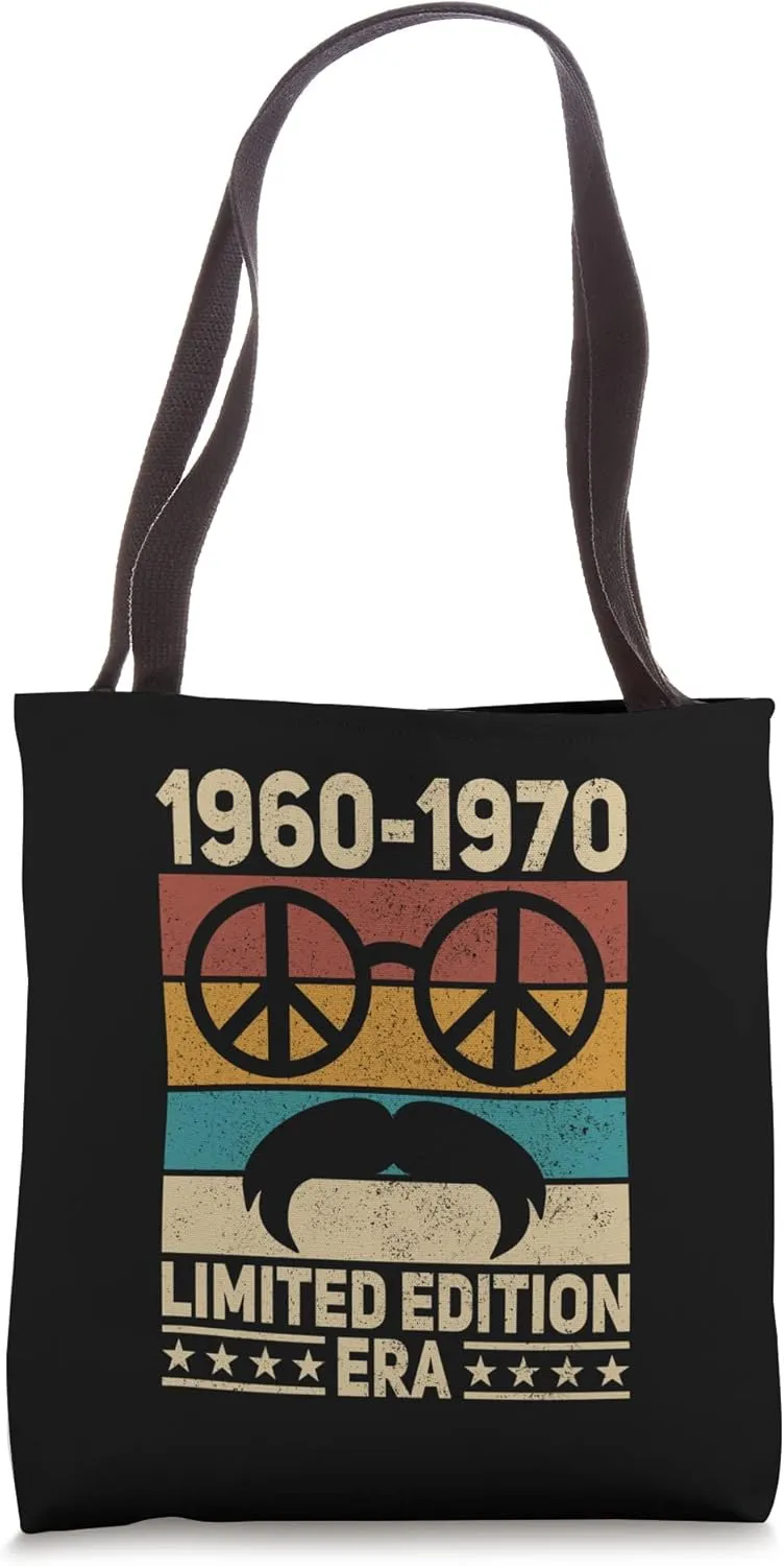 Hippie Outfit Peace 1960s 1970s Styles 60s Disco 70s Costume Tote Bag