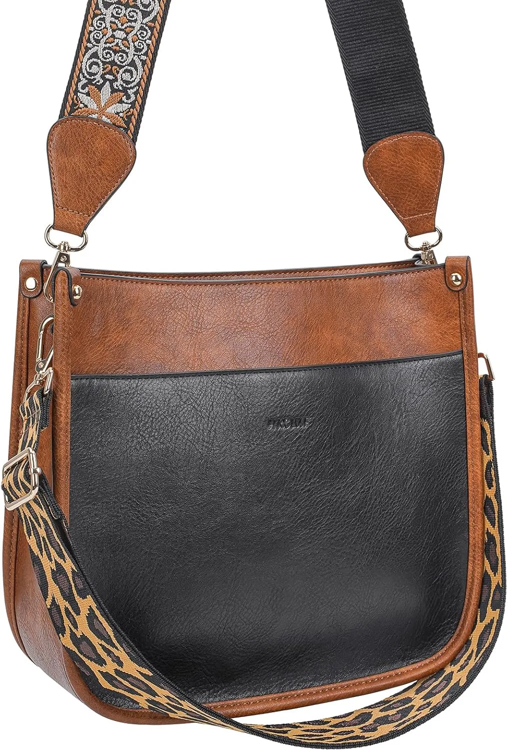 HKCLUF Vegan Leather Crossbody Bags Purse for Women Trendy Tassel Hobo Handbag Women With 2PCS Adjustable Guitar Strap