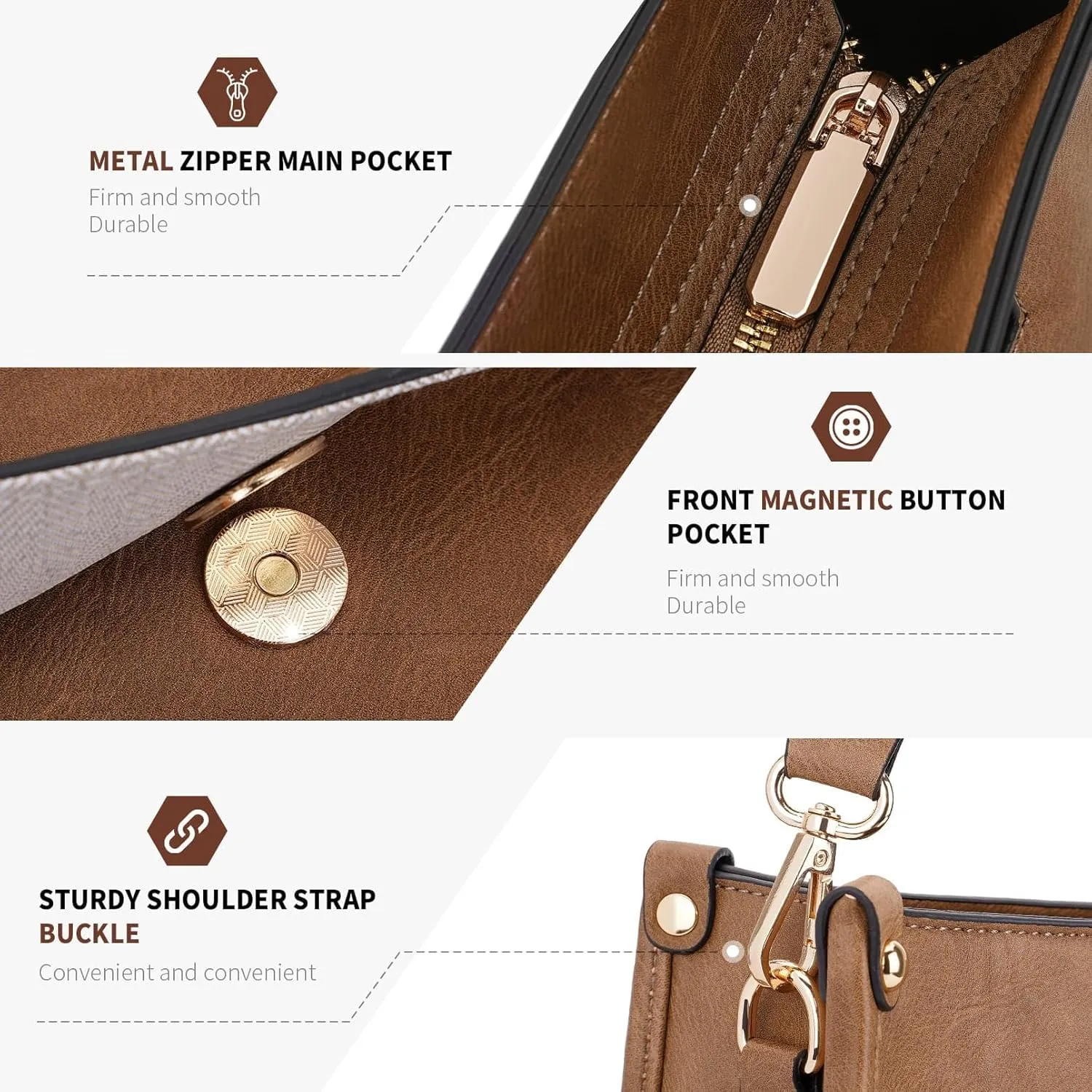 HKCLUF Vegan Leather Crossbody Bags Purse for Women Trendy Tassel Hobo Handbag Women With 2PCS Adjustable Guitar Strap