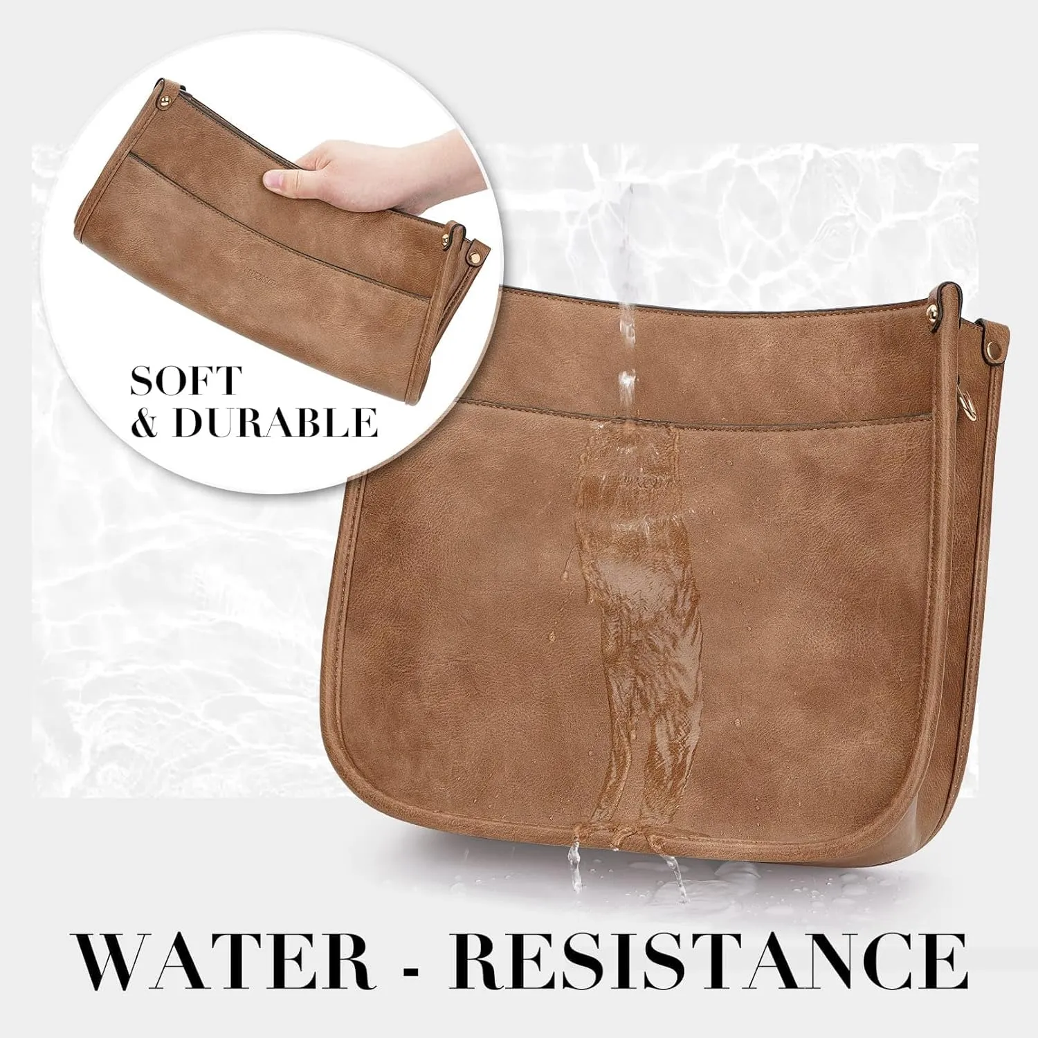 HKCLUF Vegan Leather Crossbody Bags Purse for Women Trendy Tassel Hobo Handbag Women With 2PCS Adjustable Guitar Strap