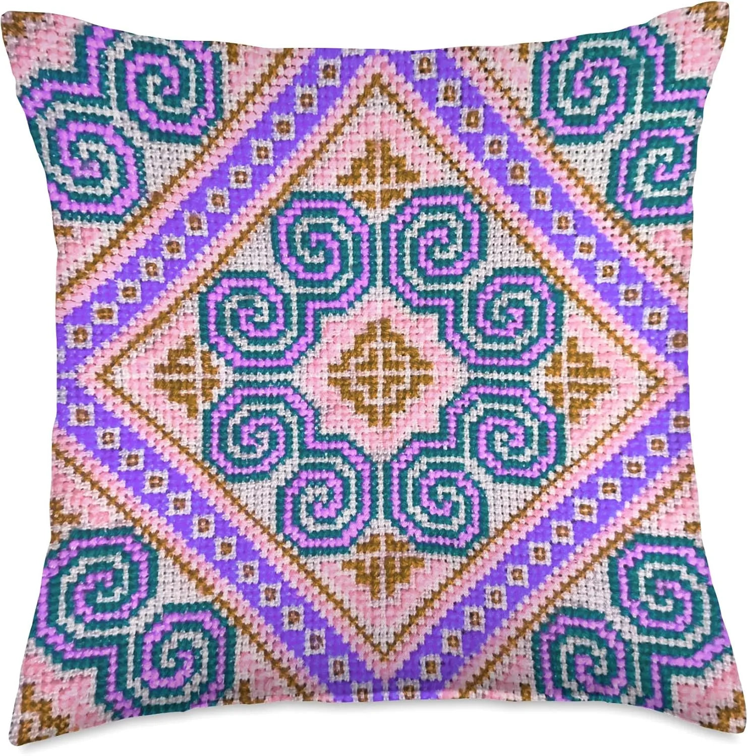 Hmong Tote Bag Cross stitch Printed - Hmong Creations Throw Pillow