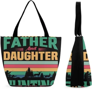 Hunting-buddies-print Grocery Tote Bag Casual Travel Shoulder Beach Shopping Handbags for Women Gifts Reusable