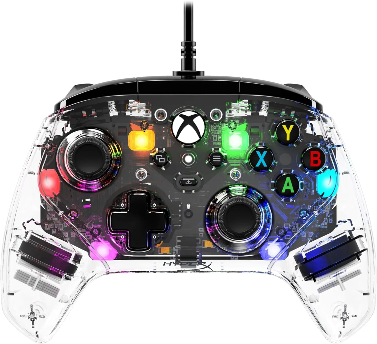 HyperX Clutch Gladiate RGB – Wired Controller, Officially Licensed by Xbox, Programmable RGB Lighting, Dual Trigger Locks, Programmable Buttons, Dual Rumble Motors, Clear