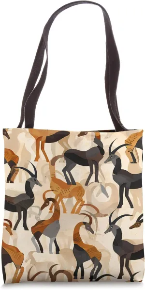 Ibex 2D Animal Wildlife Pattern Tote Bag