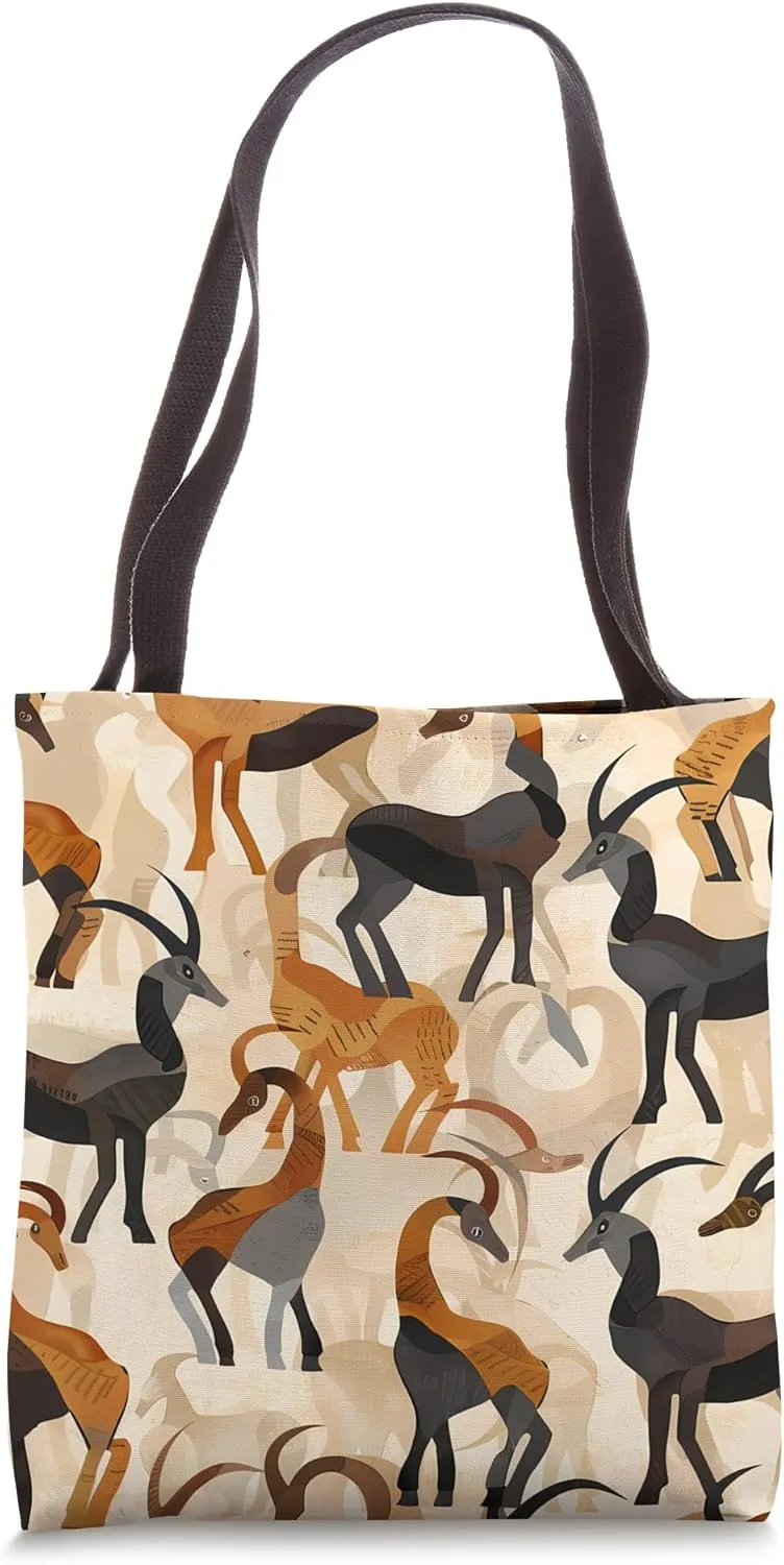 Ibex 2D Animal Wildlife Pattern Tote Bag