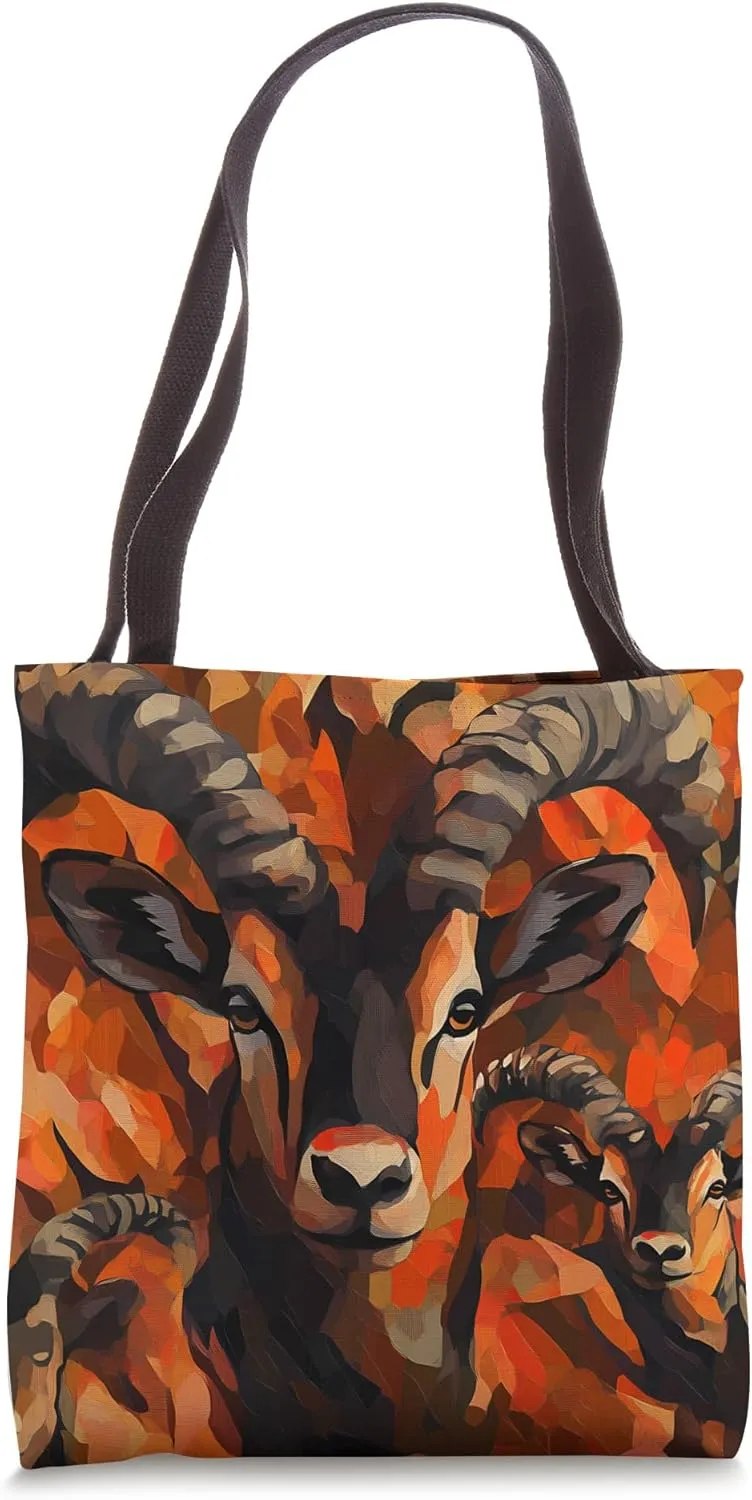 Ibex Expressionism Animal Wildlife Pattern Art Tote Bag