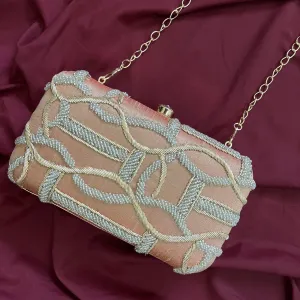Indo-Zardozi Rose Gold Clutch