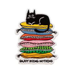 Iron-On Patch: Enjoy Doing Nothing Cat