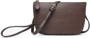 JEN & CO. Bonnie Vegan Leather Small Crossbody Bags Whipstitch Wristlet Wallets Clutch Purses Shoulder Handbag for Women