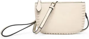 JEN & CO. Bonnie Vegan Leather Small Crossbody Bags Whipstitch Wristlet Wallets Clutch Purses Shoulder Handbag for Women