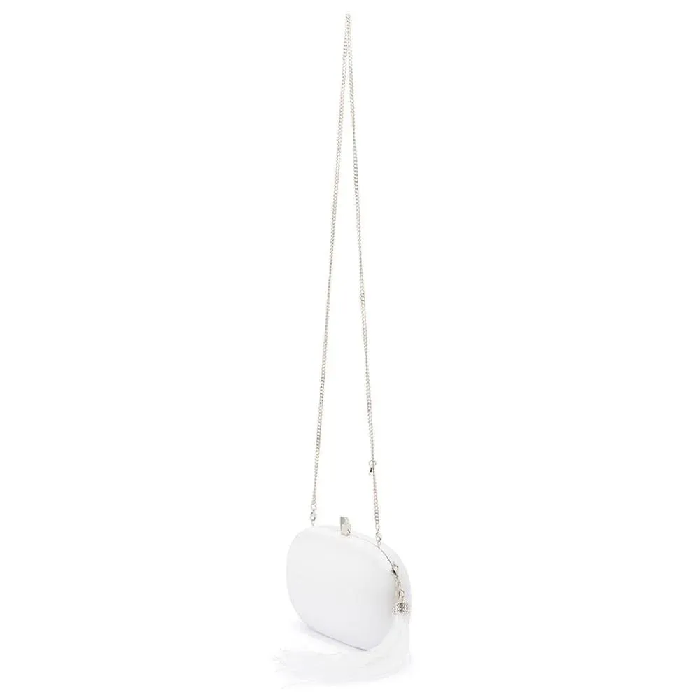 Jenna Feather Tassel Clutch