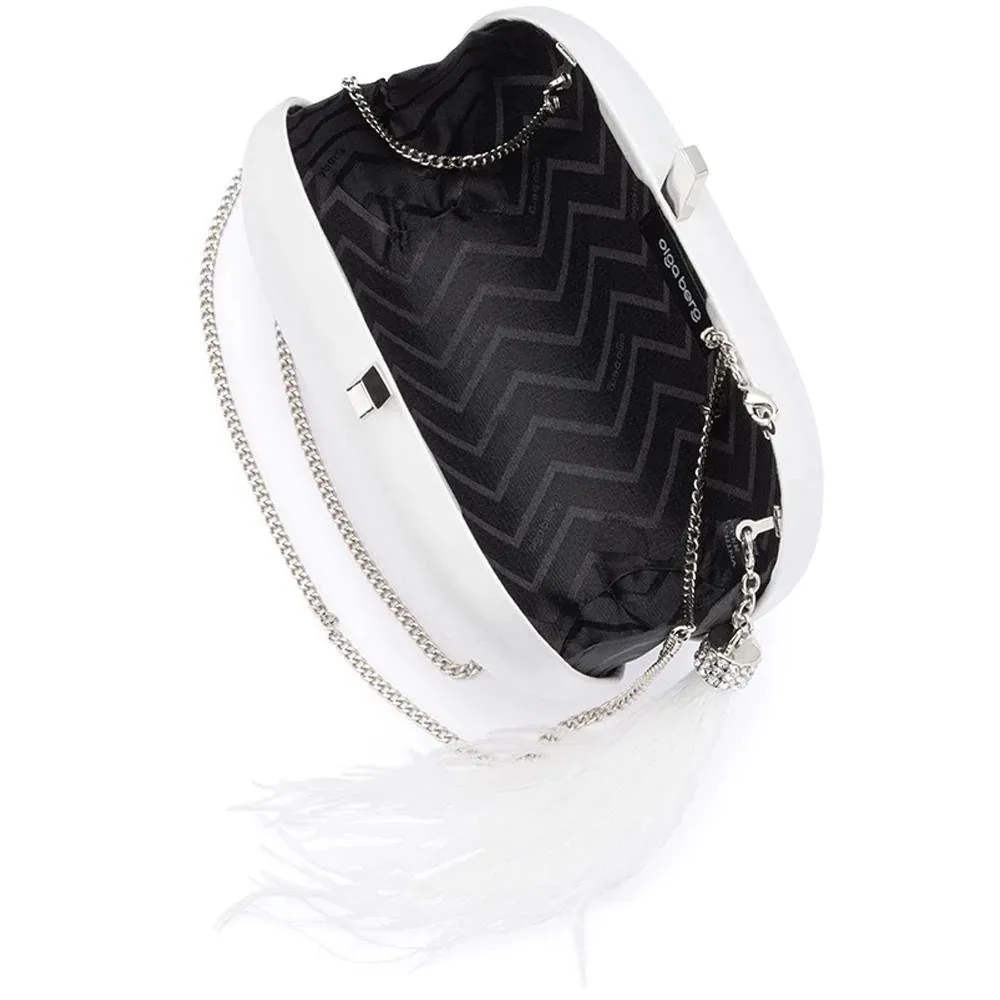 Jenna Feather Tassel Clutch