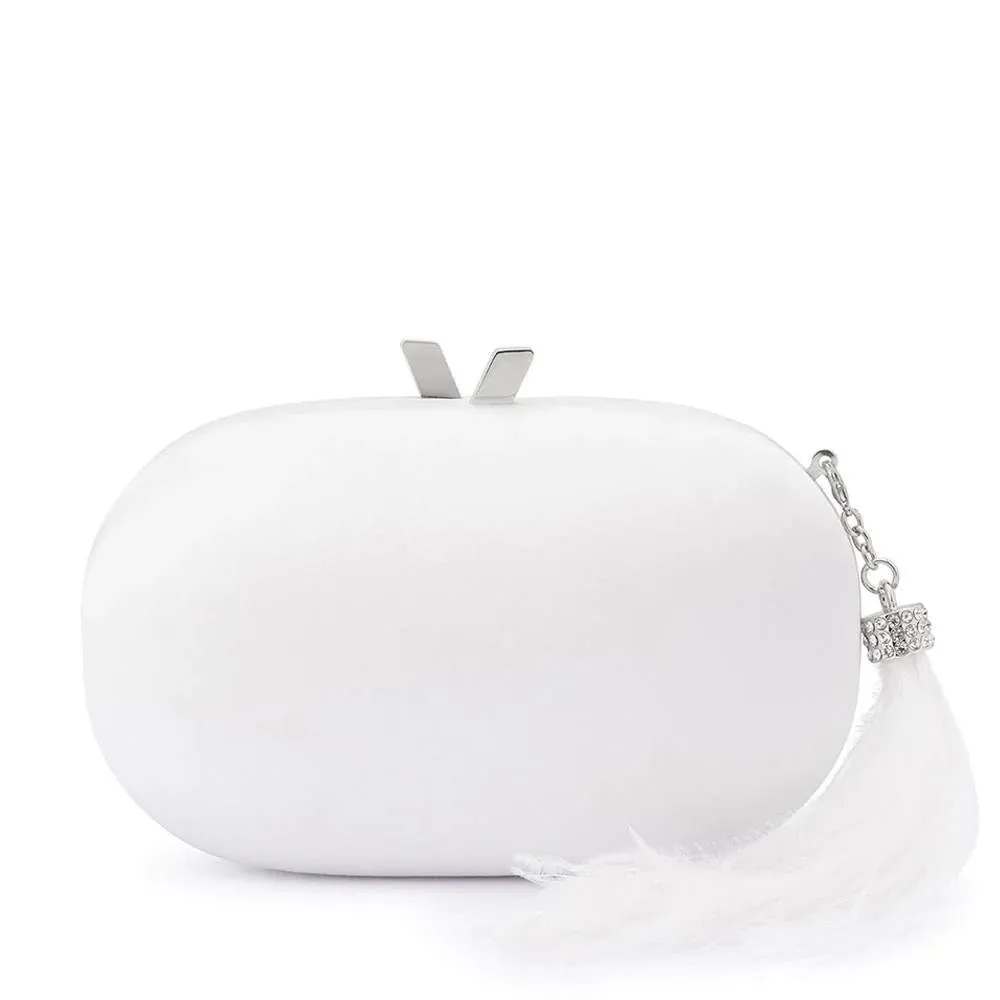 Jenna Feather Tassel Clutch