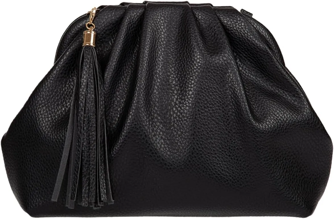 JNB Dumpling Bag for Women Clutch Purses, Cloud Crossbody Handbag Soft Shoulder Bag,party Bag,Wedding Bag,With Tassel.
