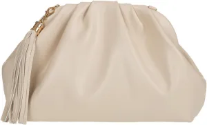 JNB Dumpling Bag for Women Clutch Purses, Cloud Crossbody Handbag Soft Shoulder Bag,party Bag,Wedding Bag,With Tassel.