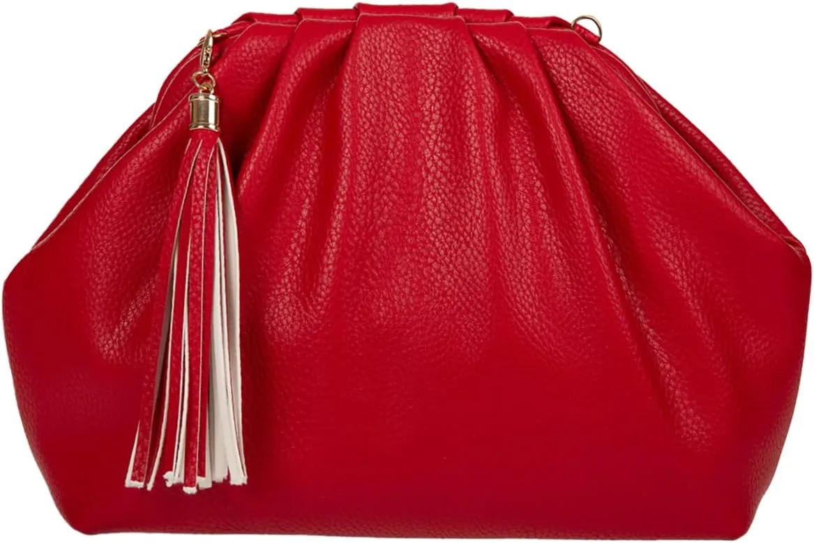 JNB Dumpling Bag for Women Clutch Purses, Cloud Crossbody Handbag Soft Shoulder Bag,party Bag,Wedding Bag,With Tassel.
