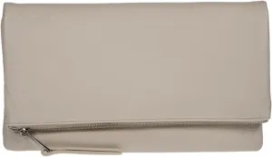 JNB Women's Faux Leather Zipper Foldover Clutch Purse with Tassel