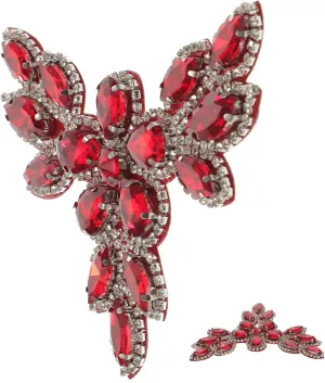 jojofuny DIY Rhinestone Flower Applique Patch for Wedding Shoes Crafts Creative Beaded Decorative Patches for Fashion Projects Custom Embellishments