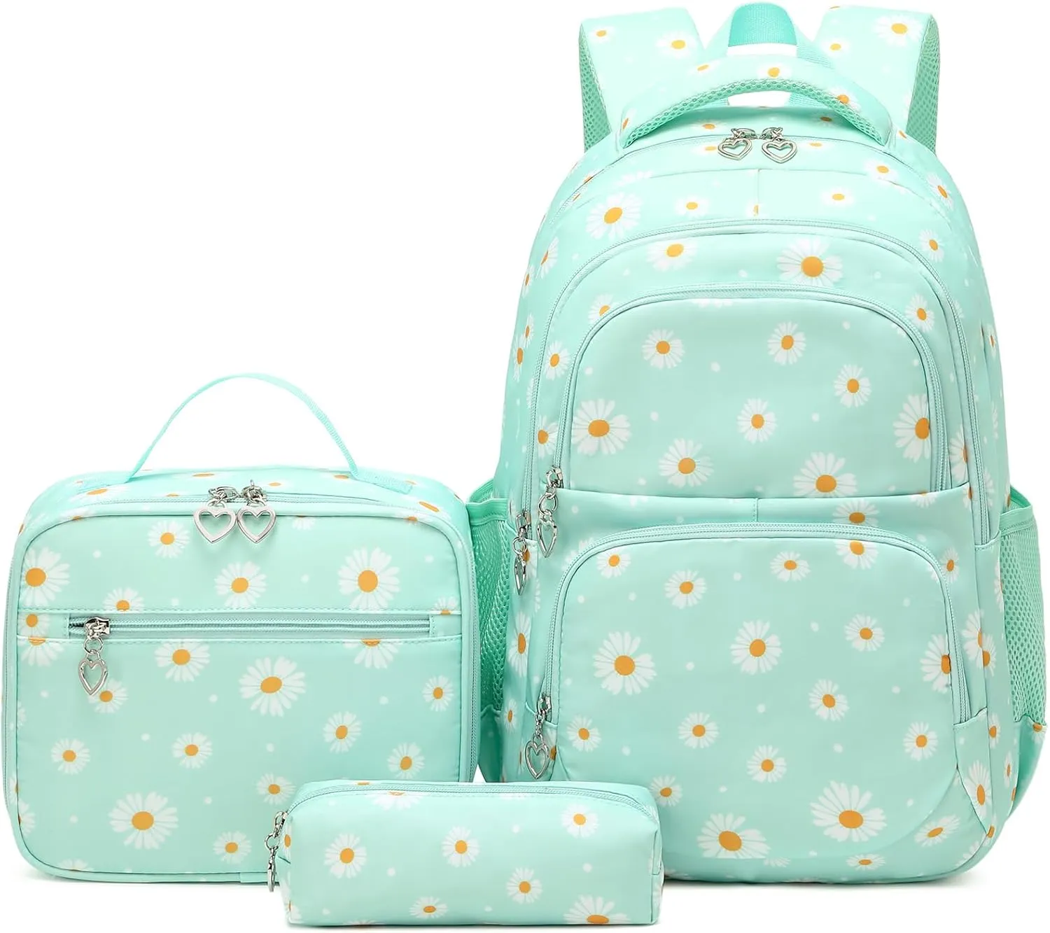 Joyfulife Lightweight Water Resistant Daisy Backpacks for Girls School Backpack with Lunch Bag and Pencil Case