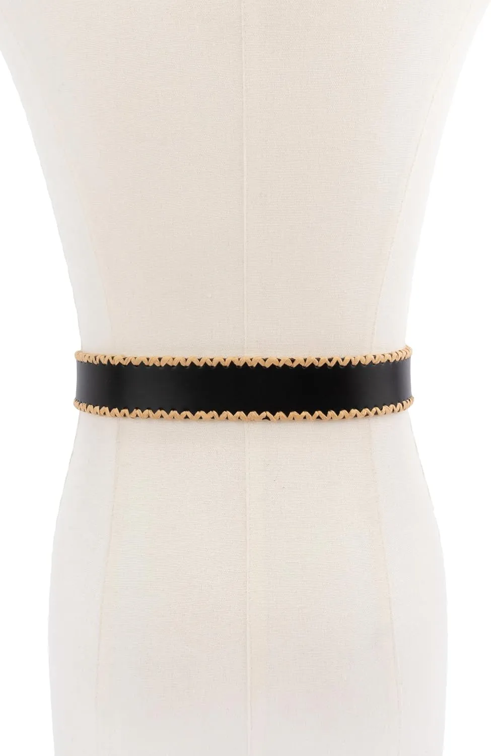 kate spade new york Women's 1.5 Inch Bow Belt with Straw Edge, Stylish Accessory with Adjustable Sizing