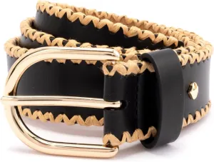 kate spade new york Women's 1.5 Inch Bow Belt with Straw Edge, Stylish Accessory with Adjustable Sizing