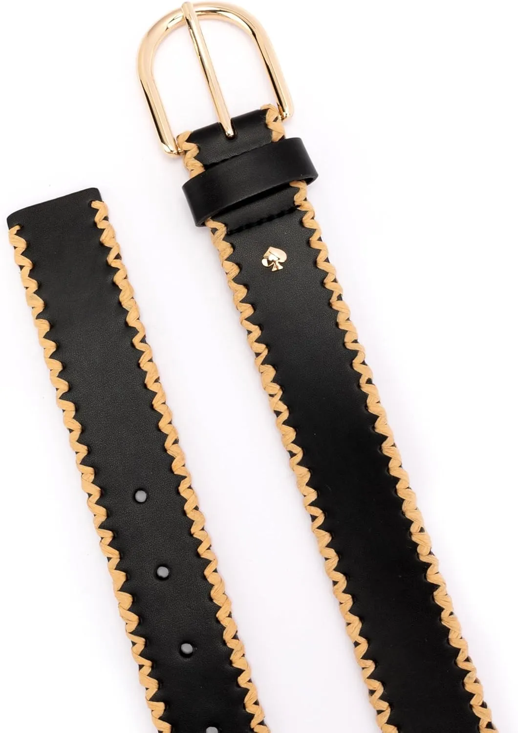 kate spade new york Women's 1.5 Inch Bow Belt with Straw Edge, Stylish Accessory with Adjustable Sizing