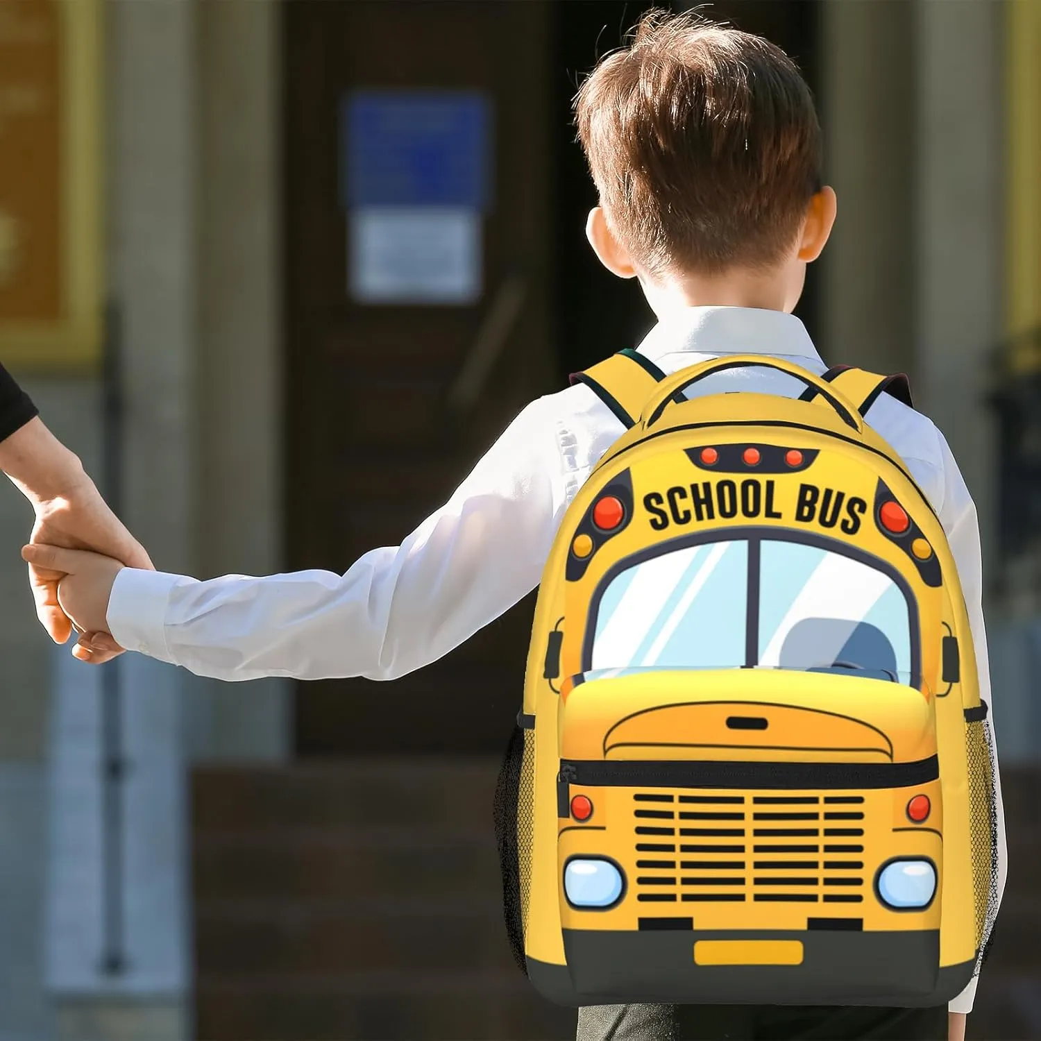 Kids School Bus Backpack Yellow School Bookbag for Boys Girls Kids Cartoon Pattern Backpack for School Travel