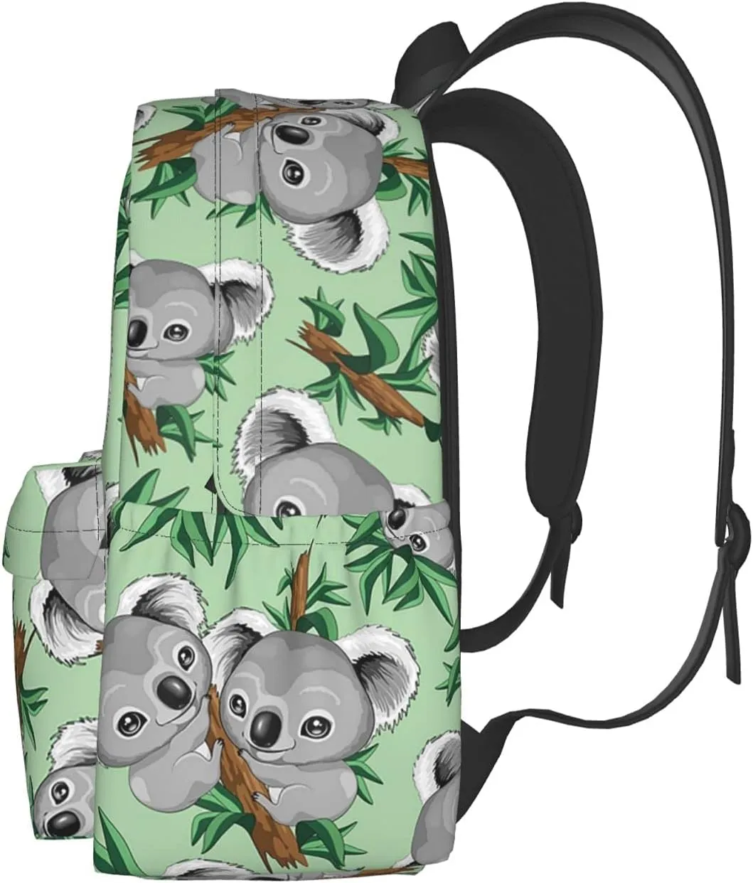 KiuLoam 17 Inch Backpack Koala Cute On Green Laptop Backpack Shoulder Bag School Bookbag Casual Daypack